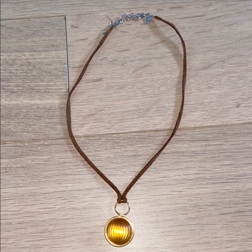Lalique amber gold pendant necklace